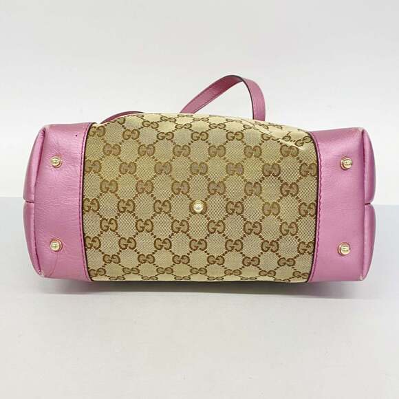 Gucci GG Canvas Tote Bag 269957 Brown Pink Champagne 2-Way for Women - Picture 3 of 14